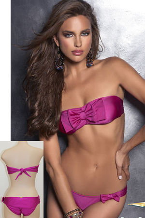 輸入水着 LLFL276070-276305 Quiero Fiesta Bow Bandeau Top and Scrunch Side Bottom
