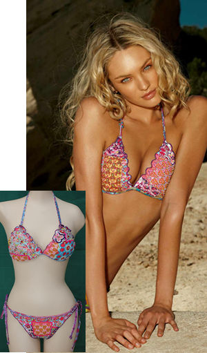 輸入水着 LABAF50081T1 Rue Sequin and Beaded Top and Tie Side Bottom