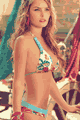 輸入水着 LPHT40504 Print Halter Top and Banded Bottom