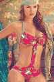 輸入水着 LPHE03385 Print Bottom 1pc Swimwear with Ring