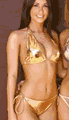 輸入水着 LCRGOLD-HAL-TSA Gold Halter Top and Tie Side American Bottom