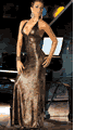 輸入水着 LEP4129 Gold Animal Print Long Gown
