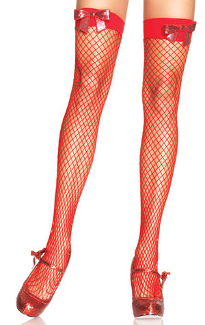 輸入下着 LLA9230 Industrial Net Thigh Highs with Sequin Bow