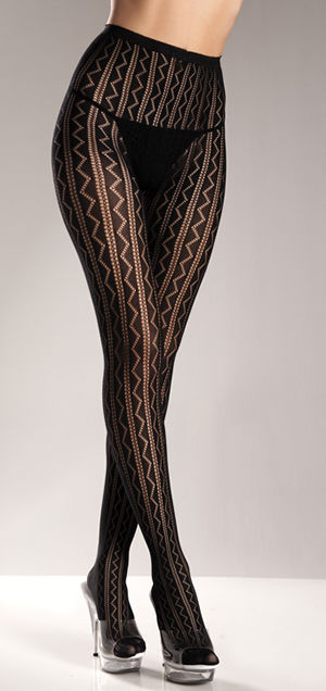 ͢������ LBW589 Seamless Lycra Mesh Stripes Pantyhose