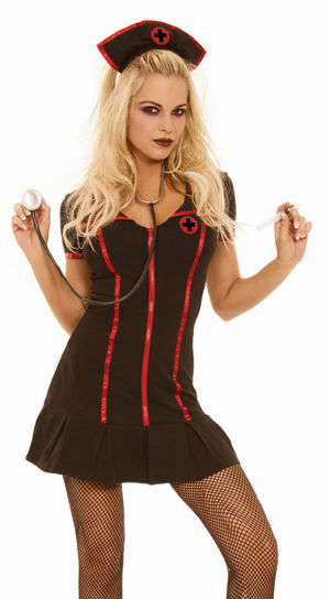 コスプレ衣装 LEM9694 4pc Gothic Nurse Costume