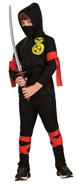 コスチューム LRU881900-690 Black Ninja Child Costume with Sword