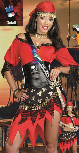 コスチューム LDG8114 Rum Punch Pirate Costume 7pc Set