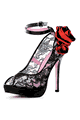 コスチューム LLA5015 Flor Lace Peep Toe Shoes