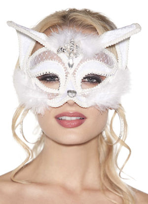 コスチューム LSH905 White Velvet Cat Mask