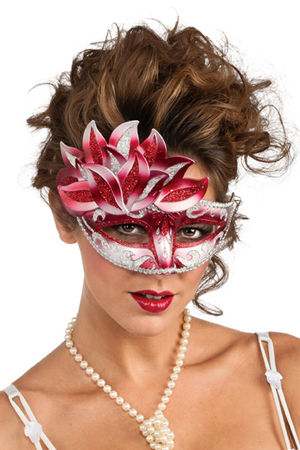 ダンス衣装 LRU4812 Red and Silver Eyemask