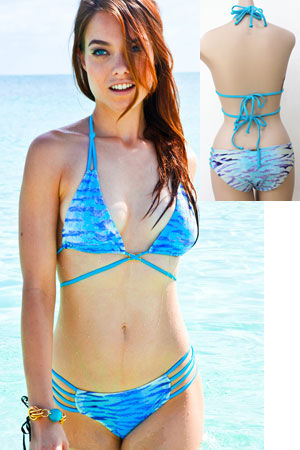 輸入水着 LSV3848HAW-3762HAW Tiger Knotted Tri Top and Strappy Full Bottom