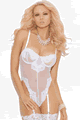 輸入下着 LEM7135 Embroidered Mesh Thong Back Teddiette