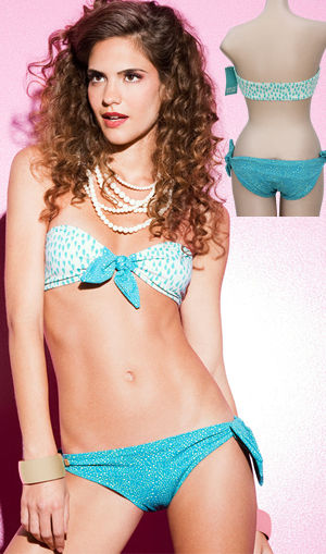輸入水着 LAG213ATS-ABA Front Tie Bandeau Top and Full Bottom