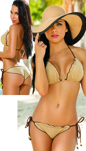 輸入水着 LCRD33-TRI-TSS Cashmere Triangle Top and Tie Side Scrunch Bottom