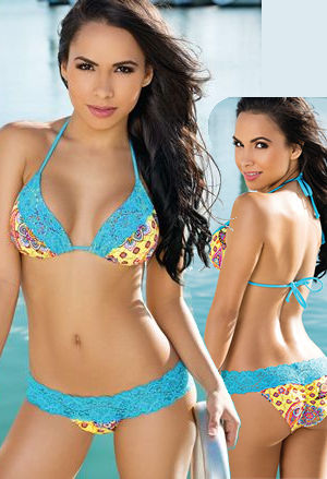 輸入水着 LCRD13-LT-L9 Bombay Lacey Triangle Top and Lacey Scrunch Bottom
