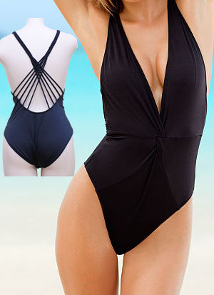 輸入水着 LVS306040 Plunge Twist Front One Piece Swimwear