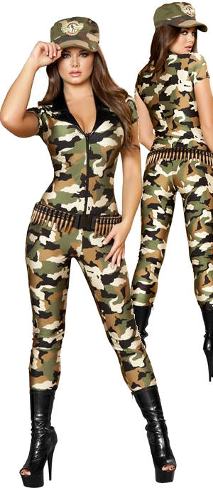 コスチューム LRB4392-4387 Camo Cutie Costume with Bullet Belt