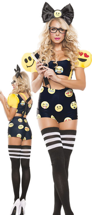 コスチューム LSNS5111 Emoji Girl Costume