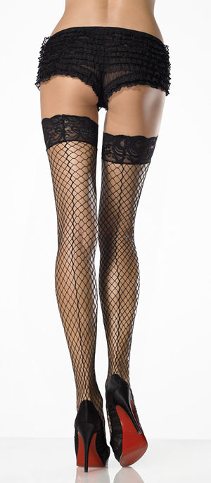 ファッションストッキング LLA9061 Lace Top Thigh Highs with Back Seam