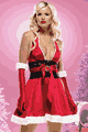 コスチューム LLA83383-A1018 Satin Halter Christmas Dress and Gloves