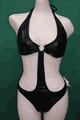 輸入水着 LCK1502BR-BP Black Pleather Sexy 1pc Swimwear