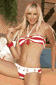 輸入水着 LLA61042 Striped Bandeau Top and Low Rise Bottom