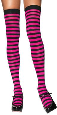 t@bVXgbLO LLA6005 Opaque Striped Thigh High