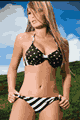 輸入水着 LPHT40243 Dot Print Underwired Top and Stripe Wide Bottom