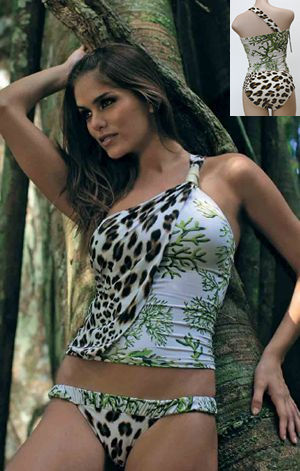 輸入水着 LACCOR18-17 Animal Coral Print Tankini