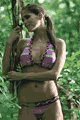 輸入水着 LACKAKA36-14 Titikaka Stripe Print Halter Top and Bottom