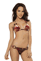 輸入水着通販 LJV2005 Velvet Red Fun Bikini with Wood Rings