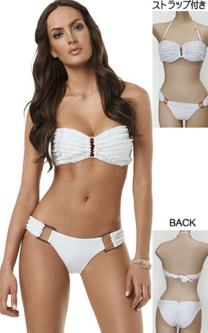 輸入水着 LPQSNOWT14001-BF1201 Snow Smoked Square Bandeau Top and Tab Full Bottom