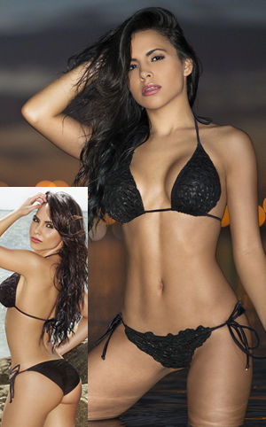 輸入水着 LCRE84-TRI-TSS Bardot Tie Side Scrunch Bikini