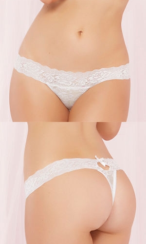 輸入下着 LST10546 Lace Thong with Keyhole Back