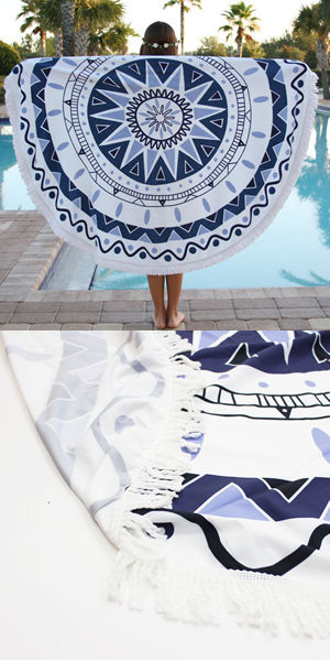 輸入水着 JZZC05114T1 Round Beach Sheet with Tassels