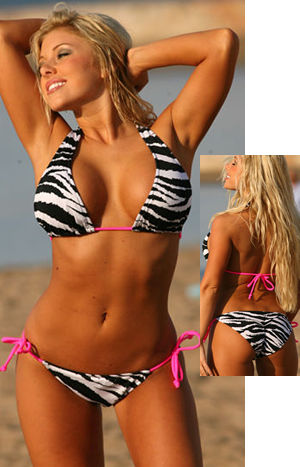 輸入水着 LUJP200 Hot Zebra Colmbian Tie Bikini